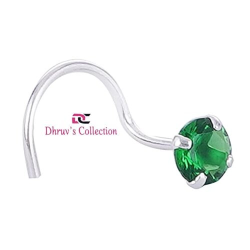 Green studded nose pin