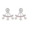 Silver Fancy Pearl Earring With Ball Stud