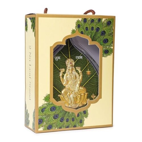 DHRUVS COLLECTION GOLD COATED GODDESS LAKSHMI IDOL - Image 4