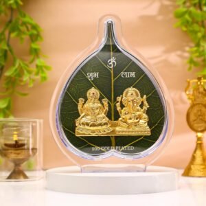 DHRUVS COLLECTION ARTIFICIAL GOLD COATED GODDESS LAKSHMI JI AND GOD GANESH JI IDOL
