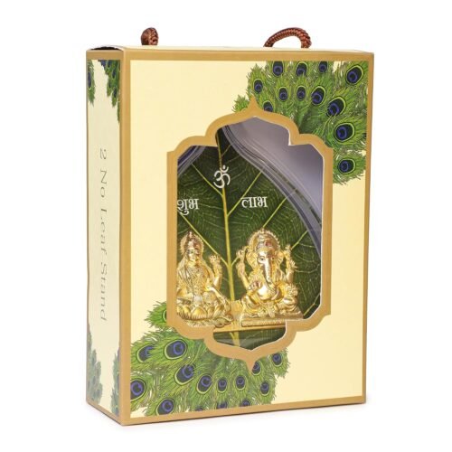DHRUVS COLLECTION ARTIFICIAL GOLD COATED GODDESS LAKSHMI JI AND GOD GANESH JI IDOL - Image 2