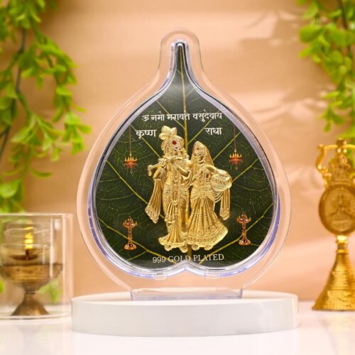 DHRUVS COLLECTION ARTIFICIAL GOLD COATED RADHA KRISHAN IDOL