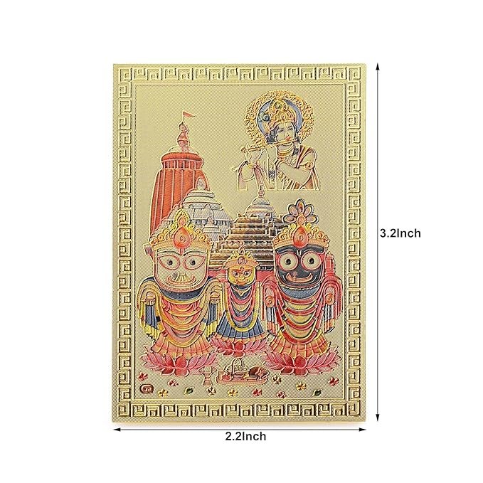 DHRUVS COLLECTION Self Adhesive Small Pocket Size Gold Plated Shree Jagannath ji - Image 2