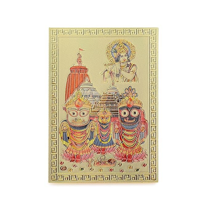 DHRUVS COLLECTION Self Adhesive Small Pocket Size Gold Plated Shree Jagannath ji - Image 4