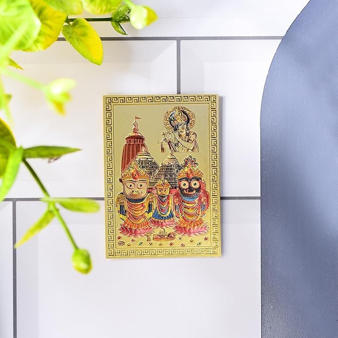 DHRUVS COLLECTION Self Adhesive Small Pocket Size Gold Plated Shree Jagannath ji - Image 3